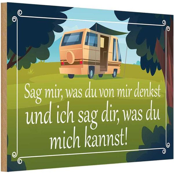 Vianmo Insegna In Legno 12X18 Cm Sag Mir Was Du Von Mir Denkst-image