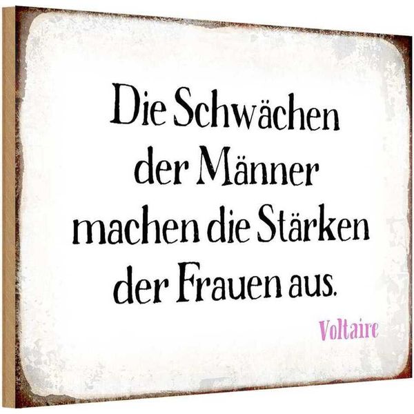 Vianmo Insegna In Legno 12X18 Cm SchwäChen MäNner StäRke Frauen-image