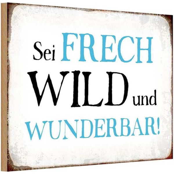 Vianmo Insegna In Legno 12X18 Cm Sei Frech Wild Wunderbar-image