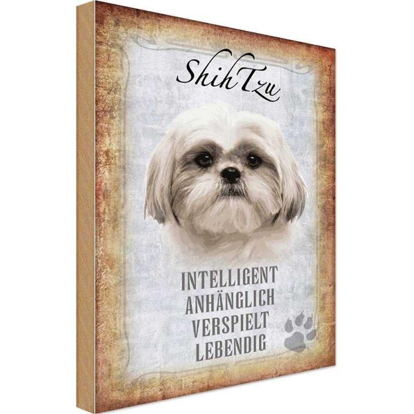 Vianmo Insegna In Legno 30X20 Cm Shih Tzu Hund-image
