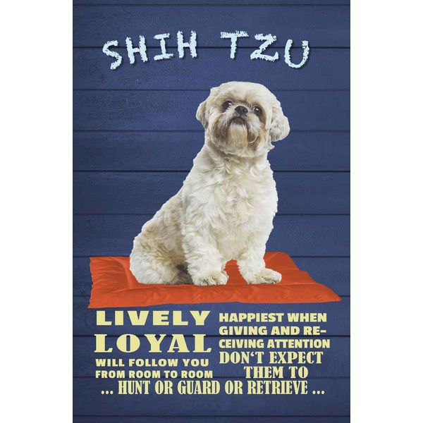 Vianmo Insegna In Legno 18X12 Cm Shih Tzu Hund Lively Loyal-image
