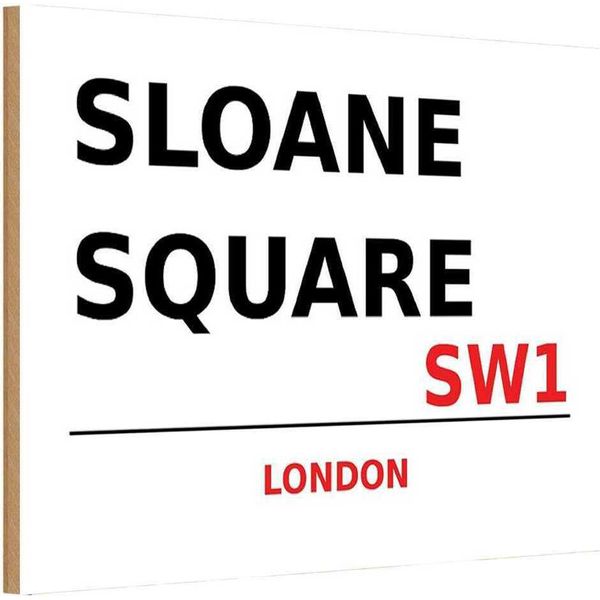 Vianmo Insegna In Legno 12X18 Cm Sloane Square SW1-image