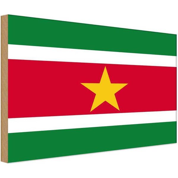 Vianmo Insegna In Legno 20X30 Cm Bandiera Surinames Flag Of Suriname-image