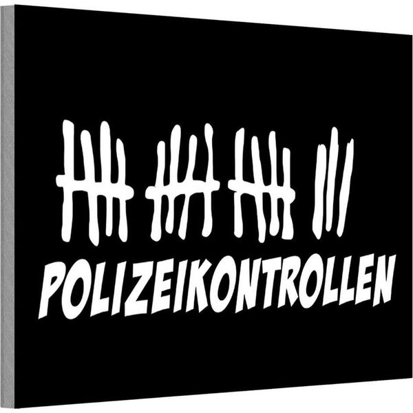 Vianmo Insegna In Legno 12X18 Cm Strichliste Polizeikontrollen Schwarzes-image