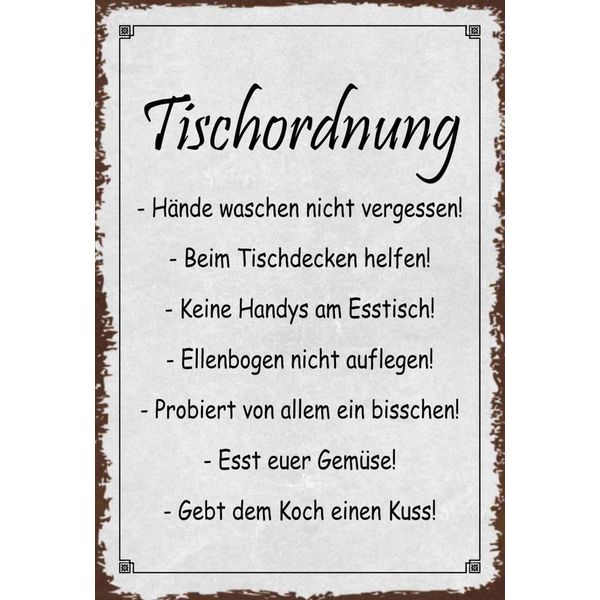 Vianmo Insegna In Legno 30X20 Cm Tischordnung HäNde Waschen-image