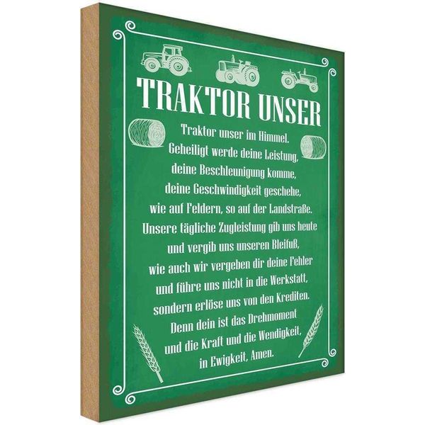Vianmo Insegna In Legno 30X20 Cm Traktor Unser In Ewigkeit Amen-image