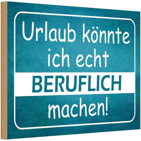 Vianmo Insegna In Legno 12X18 Cm Urlaub KöNnte Ich Beruflich-image