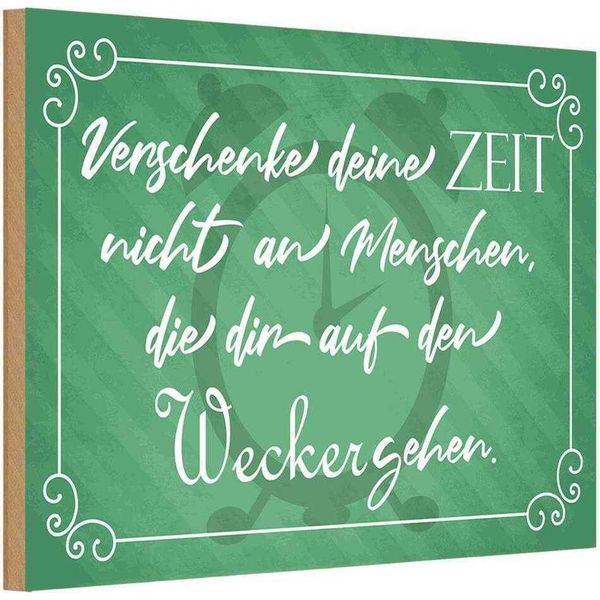 Vianmo Insegna In Legno 12X18 Cm Verschenke Deine Zeit Nicht-image