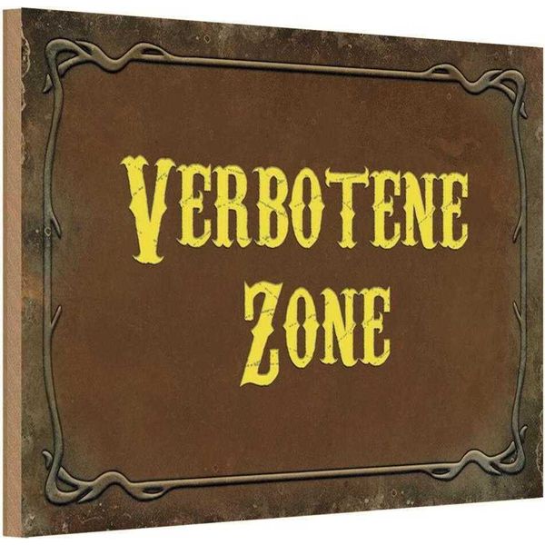 Vianmo Insegna In Legno 12X18 Cm Verbotene Zone-image