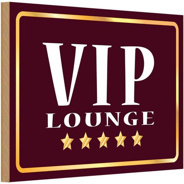 Vianmo Insegna In Legno 12X18 Cm Vip Lounge 5 Sterne-image