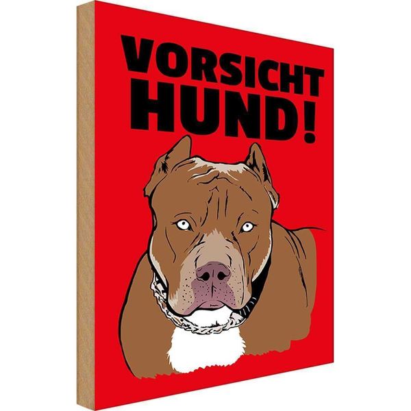 Vianmo Insegna In Legno 18X12 Cm Vorsicht Hund-image