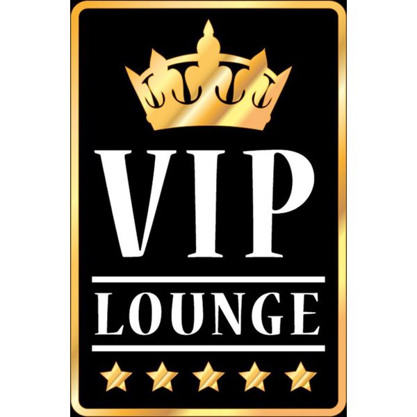 Vianmo Insegna In Legno 30X20 Cm Vip Lounge Bar S/W/G-image