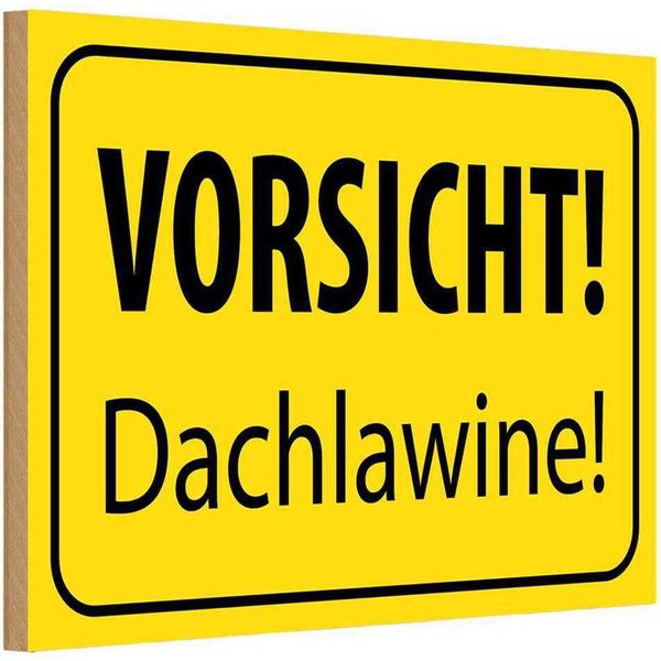 Vianmo Insegna In Legno 12X18 Cm Vorsicht Dachlawine Warnschild-image