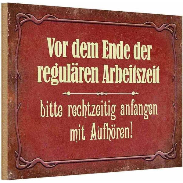 Vianmo Insegna In Legno 20X30 Cm Vor Dem Ende Der Arbeitszeit-image