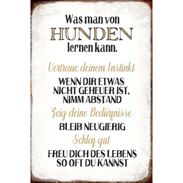 Vianmo Insegna In Legno 30X20 Cm Was Man Von Hunden Lernen Kann-image