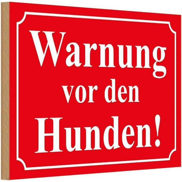 Vianmo Insegna In Legno 20X30 Cm Warnung Vor Den Hunden Rot-image