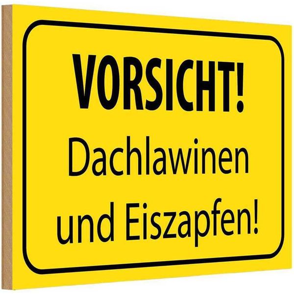 Vianmo Insegna In Legno 12X18 Cm Vorsicht Dachlawinen Eiszapfen-image