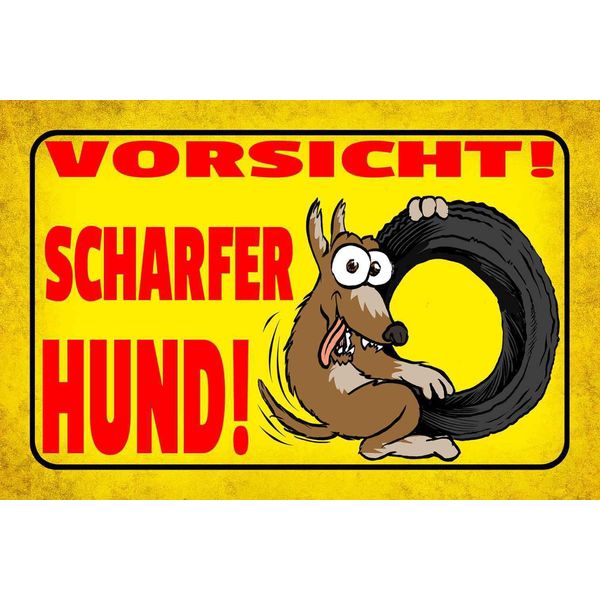 Vianmo Insegna In Legno 12X18 Cm Vorsicht Scharfer Hund-image