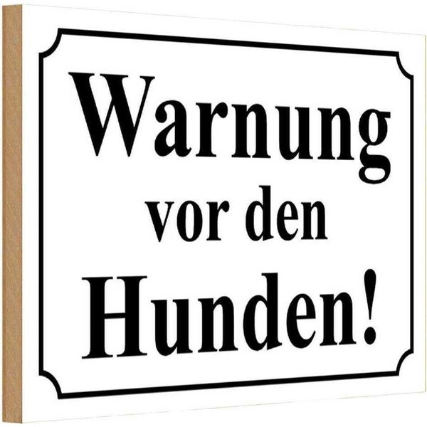 Vianmo Insegna In Legno 12X18 Cm Warnung Vor Den Hunden S/W-image