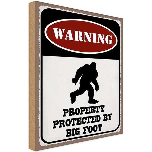 Vianmo Insegna In Legno 30X20 Cm Warning Property Protected By-image