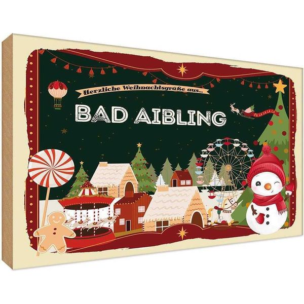 Vianmo Insegna In Legno 20X30 Cm Weihnachten Aus Bad Aibling-image