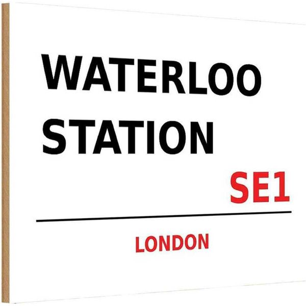 Vianmo Insegna In Legno 12X18 Cm Waterloo Station SE1-image