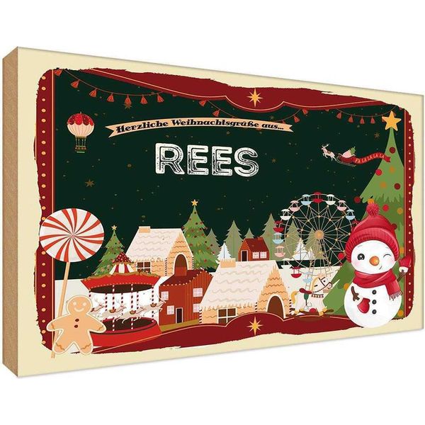 Vianmo Insegna In Legno 20X30 Cm Weihnachten Aus Rees-image