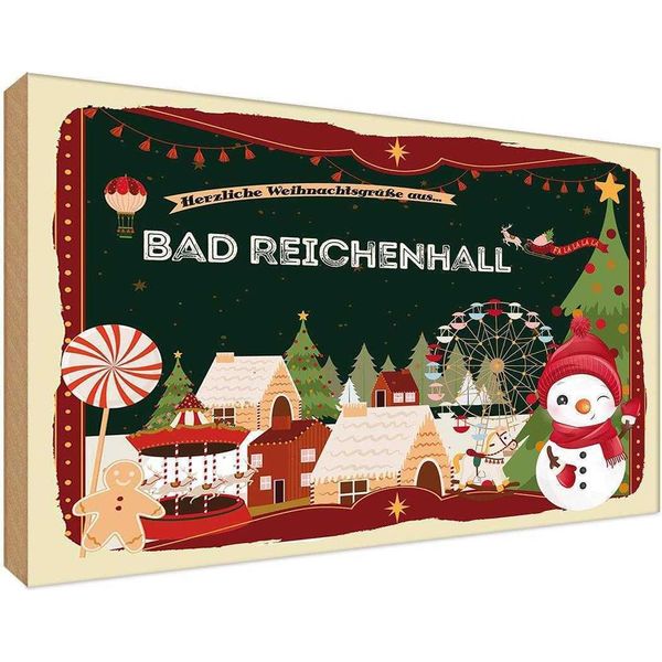 Vianmo Insegna In Legno 20X30 Cm Weihnachten Bad Reichenhall-image
