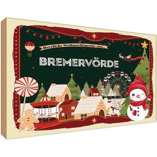 Vianmo Insegna In Legno 20X30 Cm Weihnachten BremervÖRde-image