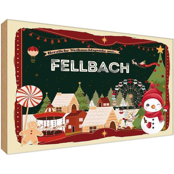 Vianmo Insegna In Legno 20X30 Cm Weihnachten Fellbach-image