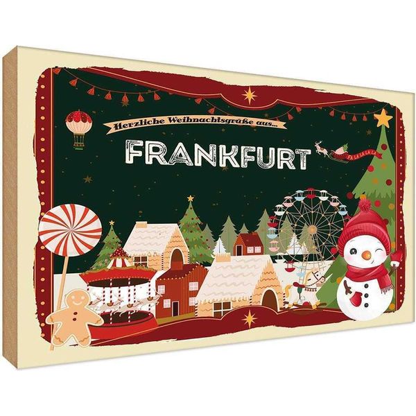 Vianmo Insegna In Legno 20X30 Cm Weihnachten Frankfurt-image