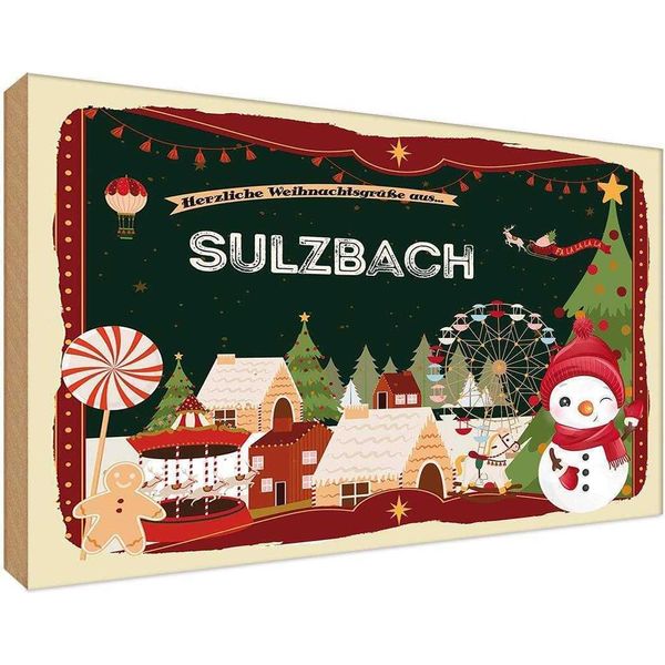 Vianmo Insegna In Legno 20X30 Cm Weihnachten Sulzbach-image