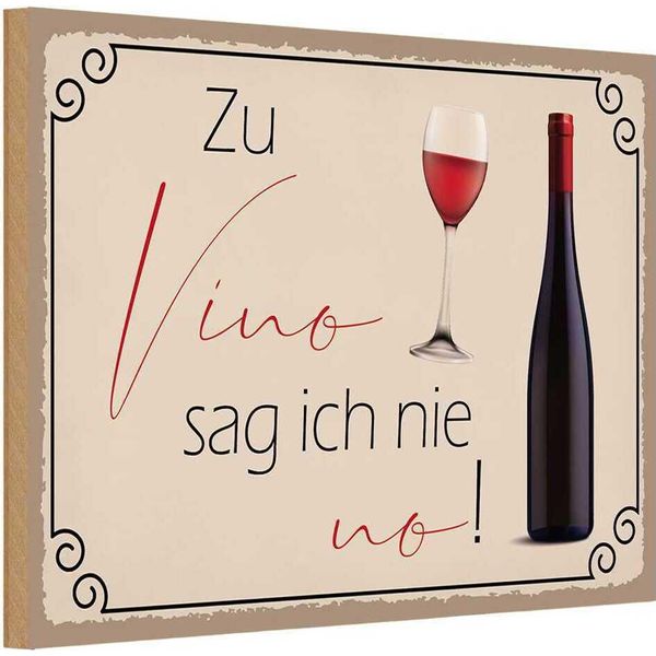 Vianmo Insegna In Legno 20X30 Cm Wein Zu Vino Sag Ich Nie No-image