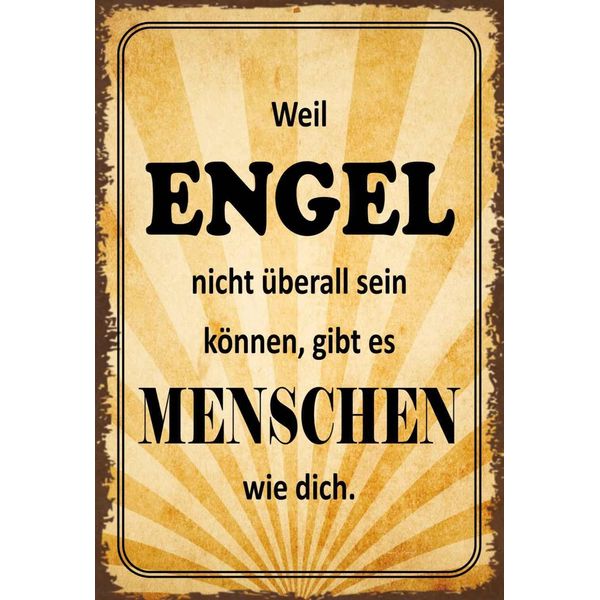 Vianmo Insegna In Legno 18X12 Cm Weil Engel Nicht üBerall Sein-image