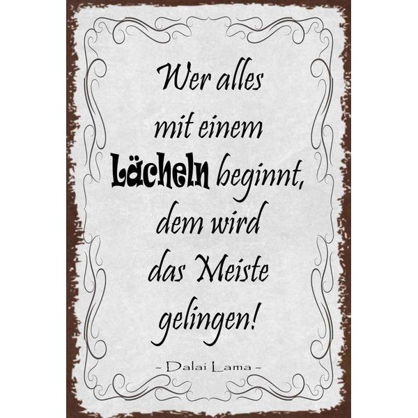 Vianmo Insegna In Legno 18X12 Cm Wer Alles Mit LäCheln Beginnt-image