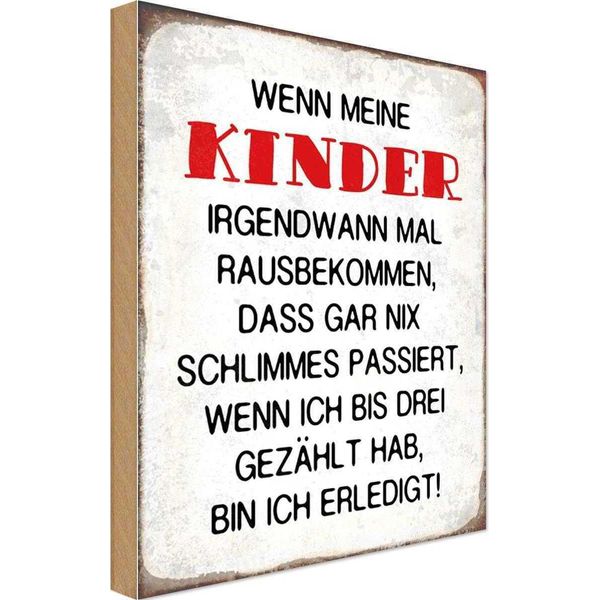 Vianmo Insegna In Legno 18X12 Cm Wenn Meine Kinder Rausbekommen-image