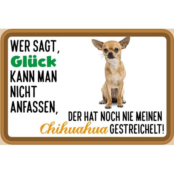 Vianmo Insegna In Legno 20X30 Cm Wer Sagt GlüCk Chihuahua Hund-image