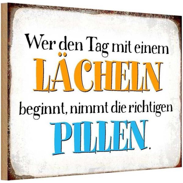 Vianmo Insegna In Legno 12X18 Cm Wer Den Tag Mit Einem LäCheln-image