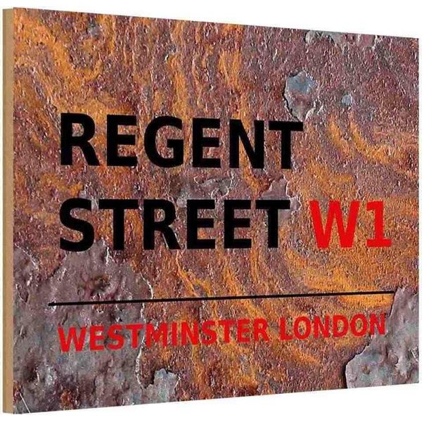 Vianmo Insegna In Legno 12X18 Cm Westminster Regent Street W1-image