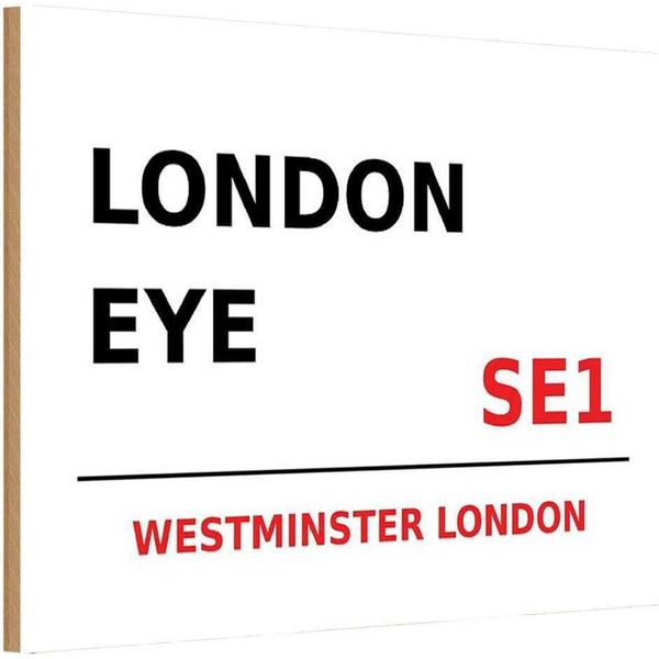 Vianmo Insegna In Legno 20X30 Cm Westminster London Eye SE1-image