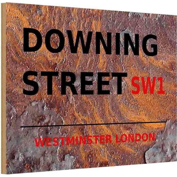 Vianmo Insegna In Legno 20X30 Cm Westminster Downing Street SW1-image