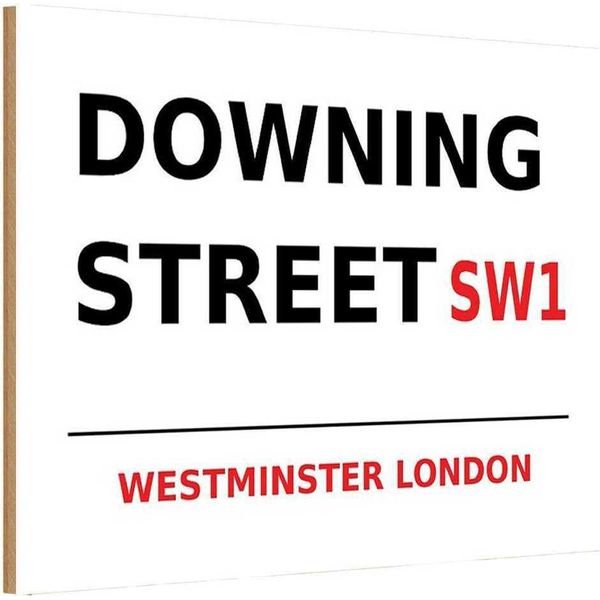 Vianmo Insegna In Legno 12X18 Cm Westminster Downing Street SW1-image