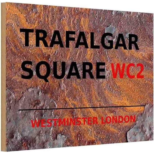 Vianmo Insegna In Legno 12X18 Cm Westminster Trafalgar Square WC2-image