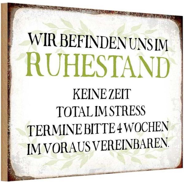 Vianmo Insegna In Legno 20X30 Cm Wie Im Ruhestand Keine Zeit-image