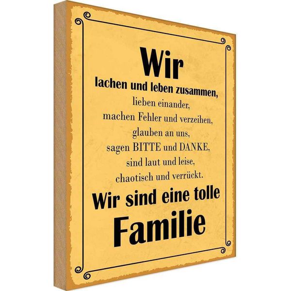 Vianmo Insegna In Legno 18X12 Cm Wir Sind Eine Tolle Familie-image