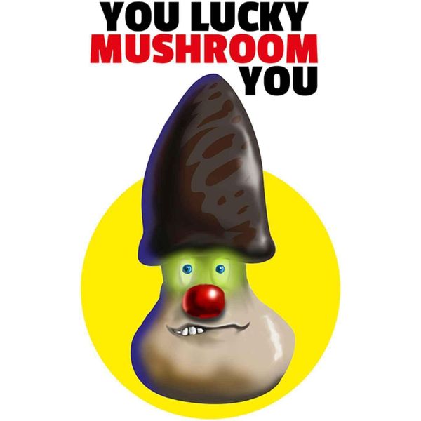 Vianmo Insegna In Legno 18X12 Cm You Lucky Mushroom You-image