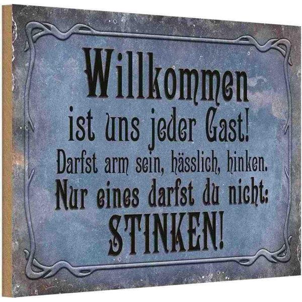 Vianmo Insegna In Legno 12X18 Cm Willkommen Ist Uns Jeder Gast-image