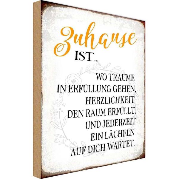 Vianmo Insegna In Legno 18X12 Cm Zuhause Ist Wo TräUme LäCheln-image