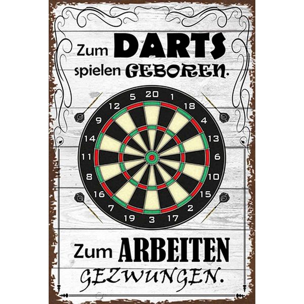 Vianmo Insegna In Legno 30X20 Cm Zum Darts Spielen Geboren-image