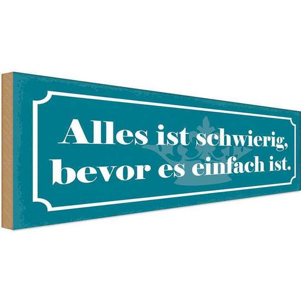 Vianmo Insegna In Legno 10X27 Cm Alles Schwierig Bevor Einfach-image